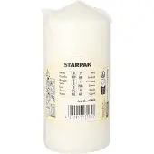 Papstar Bougie ronde Ø 60 mm - 130 mm blanche. DW13585 (1 pcs)