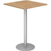 Hammerbacher Table haute 80x80cm chêne cendré/argenté (80 x 80 x 111 cm, 80 x 80 x 111 cm)