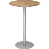 Hammerbacher Table haute 80cm ronde chêne cendré/argenté