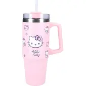 Hello Kitty Bliss Mug de voyage XL - Acier inoxydable - 900 ml avec paille