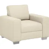 vidaXL Fauteuil-canapé beige 100 cm en tissu mélangé lin