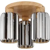 Nowa plafonnier métal aspect bois, 3x E27