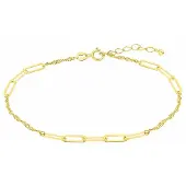Lotus Bracelet Femme Lotus Silver Lp3300-2/2 En Argent 925 Doré - Design Mixte Maillons Rectangulaires Et Chaîne Fine