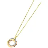 Lotus Collier Femme Lotus Lu00008/42 En Or 9k - Pendentif Trois Anneaux Entrelacés Et Oxydes