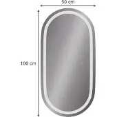 Vicco Miroir mural Miral Verre 100x50cm avec éclairage frontal, Model 55487