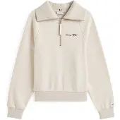 Tommy Hilfiger Ww0ww46632 Half Zip Sweatshirt Beige M Femme