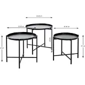 Haku Ensemble de tables d'appoint | Trois tables | Noir