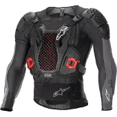 Alpinestars Bionic Plus V2, veste de protection Niveau 2 ,Noir/Gris Foncé/Rouge ,L