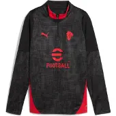 Puma Ac Milan 25/26 Training Junior Half Zip Sweatshirt Noir 7-8 Years Enfants