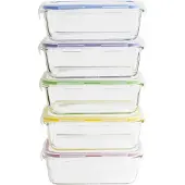 Pebbly Boîte Hermétique Pebbly Rectangulaire Plastic 850 ml (5-Pièces)