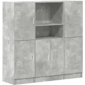 vidaXL Ensemble d'armoires de cuisine 3 pcs gris béton