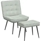 vidaXL Fauteuil relax avec pouf gris clair velours