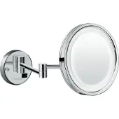 Hansgrohe Logis UNIVERSAL miroir de rasage, avec éclairage LED, inclinable, pivotant, D 188mm, chromé, 73570000