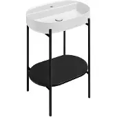 Sapho PUNO Console avec lavabo 600x860x396mm, noir mat