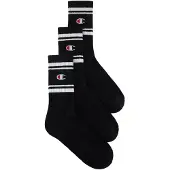 Champion Unisexe, Chaussettes, Crew-Socken, 3 Paar, Noir, (Lot de 3, 39 - 42)