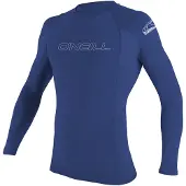 O'Neill Basic Skins Crew L/s Long Sleeve Rash Guard Bleu S