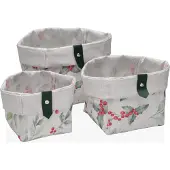 Versa Set de paniers houx textile 14 x 14 x 14 cm