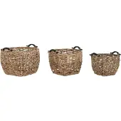 DKD Home Decor Set de paniers en bois de style colonial par DKD Home Decor (46 x 46 x 40 cm)