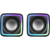 Mars Gaming MSCUBE noir, haut-parleurs de jeu RGB compacts, processeur sonore DSP 8W, contrôle du volume