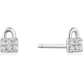 Ania Haie Boucles d'oreille femme Under Lock &amp; Key - Argent - Cadenas avec zircons