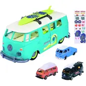 Smoby Set de jeu Véhicules Majorette Volkswagen T1 Carry Case bleu