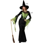 Atosa Witch Costume Vert M-L Enfants