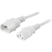Deltaco câble d'alimentation - IEC 60320 C14 t (3 m), Câble d'alimentation, Blanc