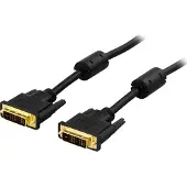 Deltaco VE011-A - 2 m - DVI-D - DVI-D - noir - mâle/mâle (2 m), Câble vidéo, Noir