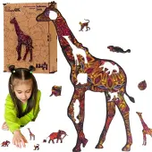 PuzzleOk Puzzle écologique en bois 102 Girafe tachetée A3