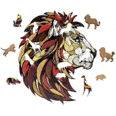 NICE-IDEA Puzzle 2D en bois Lion