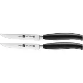 Zwilling Série de couteaux FIVE STAR Couteau à steak 12 cm (lot de 2), Couverts, Argent, Noir