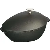 Staub Pot à moules, 25 cm | ovale | Fonte | Noir