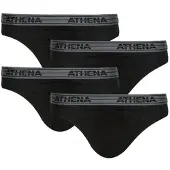 Athena Slips BASIC COTON Pack de 4 hommes - Noir - EU M