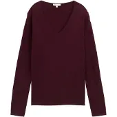 Tom Tailor Front Logo Coin V Neck Sweater Violet 3XL Femme