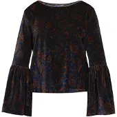 Usha Chemisier bleu nuit / rouille