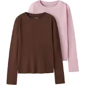 TWO SOON T-Shirt chocolat / rose