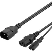 Pro Courant IEC 60320 C14 C13 C7 20cm - 0,2 m (0.20 m), Câble d'alimentation, Noir