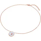 Valero Pearls Chaîne bleu clair / or rose / transparent