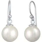 Elli Boucles d'oreilles argent / blanc perle