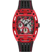 GUESS Montre à affichage analogique 'Phoenix' rouge / noir
