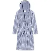 Schiesser Peignoir long 'Feather Terry' gris / blanc