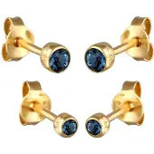 Elli Boucles d'oreilles 'Kristall' bleu foncé / or