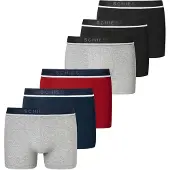 Schiesser Boxers '95/5' bleu marine / gris / rouge / blanc