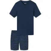 Schiesser Pyjama long ' Schlafanzug kurz - Casual Essentials ' bleu