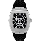 Philipp Plein Montre à affichage analogique 'The Hexagon Phantom' noir / argent