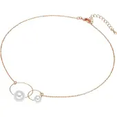 Lulu & Jane Chaîne or rose / blanc perle