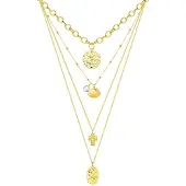 Lulu & Jane Chaîne jaune d'or / blanc perle