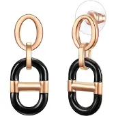 Lulu & Jane Boucles d'oreilles or rose / noir