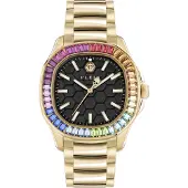 Philipp Plein Montre à affichage analogique bleu clair / or / mauve / noir