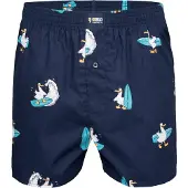 Happy Shorts Boxers 'Motive' bleu / bleu marine / jaune / blanc